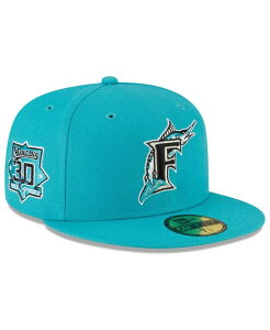�j���[�G�� �����Y �A�N�Z�T���[ �X�q New Era Men's Teal Florida Marlins Cooperstown Collection Turn Back The Clock 59FIFTY Fitted Hat Teal �e�B�[��