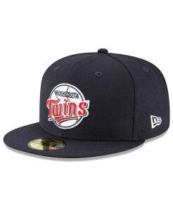 �j���[�G�� �����Y �A�N�Z�T���[ �X�q �E�[�� New Era Men's Navy Minnesota Twins Cooperstown Collection Wool 59FIFTY Fitted Hat Navy �l�C�r�[