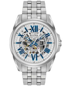 【送料無料】 ブロバ メンズ 腕時計 アクセサリー Men's Automatic Stainless Steel Bracelet Watch 43mm 96A187 Silver-Tone
