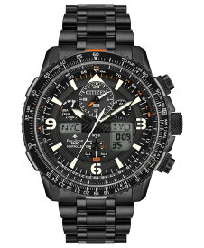 【送料無料】 シチズン メンズ 腕時計 アクセサリー Eco-Drive Men's Analog-Digital Promaster Skyhawk A-T Black Stainless Steel Bracelet Watch 46mm No Color