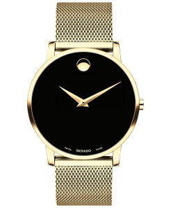 ���o�h �����Y �A�N�Z�T���[ �r���v ���b�V�� T�V���c Movado Men's Swiss Museum Gold-Tone PVD Stainless Steel Mesh Bracelet Watch 40mm Gold �S�[���h