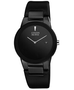 V`Y Y ANZT[ rv U[ Citizen Men's Eco-Drive Axiom Black Leather Strap Watch 40mm AU1065-07E No Color