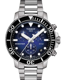 【送料無料】 ティソット メンズ 腕時計 アクセサリー Men's Swiss Chronograph Seastar 1000 Gray Stainless Steel Bracelet Diver Watch 45.5mm Silver