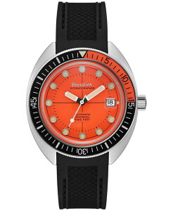 uo Y ANZT[ rv Bulova Men's Automatic Oceanographer GMT Black Polyurethane Strap Watch 41mm Silver Vo[