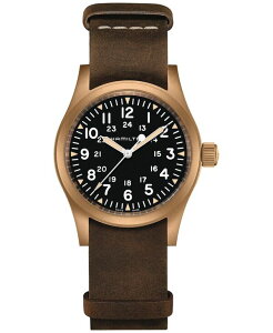 �n�~���g�� �����Y �A�N�Z�T���[ �r���v ���U�[ Hamilton Men's Swiss Mechanical Khaki Field Brown Leather Strap Watch 38mm Brown �u���E��