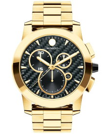 【送料無料】 モバド メンズ 腕時計 アクセサリー Vizio Men's Swiss Chronograph Gold-Tone PVD Bracelet Watch 45mm Gold