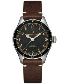 【送料無料】 ハミルトン メンズ 腕時計 アクセサリー Men's Khaki Aviation Pioneer Automatic Brown Leather Strap Watch 38mm Brown