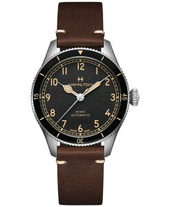 �n�~���g�� �����Y �A�N�Z�T���[ �r���v ���U�[ Hamilton Men's Khaki Aviation Pioneer Automatic Brown Leather Strap Watch 38mm Brown �u���E��