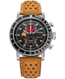 【送料無料】 シチズン メンズ 腕時計 アクセサリー Eco-Drive Men's Chronograph Star Wars Rebel Pilot Orange Perforated Leather Strap Watch 44mm Orange