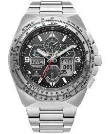 【送料無料】 シチズン メンズ 腕時計 アクセサリー Eco-Drive Men's Chronograph Promaster Skyhawk Stainless Steel Bracelet Watch 46mm Silver-tone