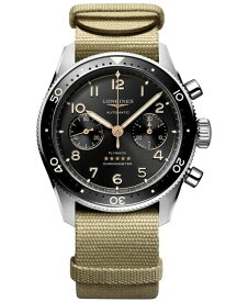 【送料無料】 ロンジン メンズ 腕時計 アクセサリー Men's Swiss Automatic Chronograph Spirit Flyback Beige NATO Strap Watch 42mm Black
