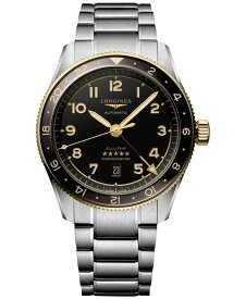 【送料無料】 ロンジン メンズ 腕時計 アクセサリー Men's Swiss Automatic Spirit Zulu Time Stainless Steel Bracelet Watch 42mm Silver And 18K Gold