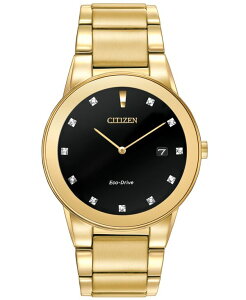 V`Y Y ANZT[ rv TVc Citizen Men's Eco-Drive Axiom Diamond Accent Gold-Tone Stainless Steel Bracelet Watch 40mm AU1062-56G No Color S[h