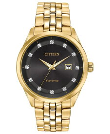【送料無料】 シチズン メンズ 腕時計 アクセサリー Men's Eco-Drive Corso Diamond-Accent Gold-Tone Stainless Steel Bracelet Watch 41mm Gold