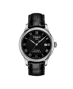 �e�B�\�b�g �����Y �A�N�Z�T���[ �r���v ���U�[ Tissot Men's Swiss Automatic T-Classic Le Locle Powermatic 80 Black Leather Strap Watch 39.3mm No Color �u���b�N