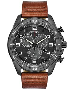 V`Y Y ANZT[ rv U[ Citizen Drive From Eco-Drive Men's LTR Brown Leather Strap Watch 45mm