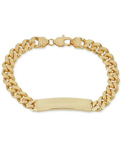 �C�^���A�� �S�[���h �����Y �A�N�Z�T���[ �u���X���b�g�E�o���O���E�A���N���b�g Italian Gold Cuban Chain ID Bracelet in 14k Gold-Plated Sterling Silver or Sterling Gold Over Silver �S�[���h
