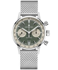 【送料無料】 ハミルトン メンズ 腕時計 アクセサリー Men's Swiss Intra-Matic Chronograph H Stainless Steel Mesh Bracelet Watch 40mm Stainless Steel
