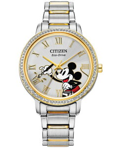 �V�`�Y�� �����Y �A�N�Z�T���[ �r���v T�V���c Citizen Mickey Mouse Two-Tone Stainless Steel Bracelet Watch 33mm Two-tone