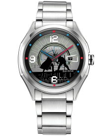 【送料無料】 シチズン メンズ 腕時計 アクセサリー Luke & Vader Duel Silver-Tone Stainless Steel Bracelet Watch 41mm Silver-tone