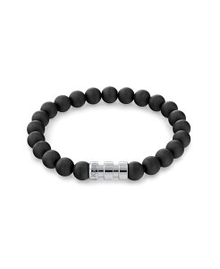 �J���o���N���C�� �����Y �A�N�Z�T���[ �u���X���b�g�E�o���O���E�A���N���b�g Calvin Klein Men's Gray Matte Onyx Bracelet Black �u���b�N