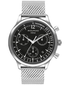 【送料無料】 モバド メンズ 腕時計 アクセサリー Men's Swiss Chronograph Heritage Series Circa Stainless Steel Mesh Bracelet Watch 43mm Silver