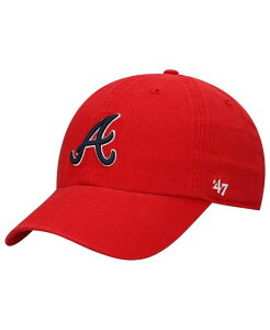 47 �u�����h �����Y �A�N�Z�T���[ �X�q '47 Brand Men's '47 Red Atlanta Braves Team Clean Up Adjustable Hat Red ���b�h