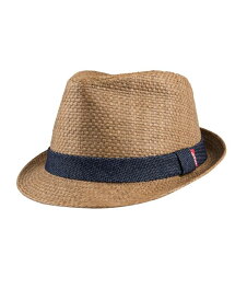 【送料無料】 リーバイス メンズ 帽子 アクセサリー Men's Denim Band Straw Fedora Hat Navy Blue