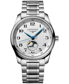 【送料無料】 ロンジン メンズ 腕時計 アクセサリー Men's Swiss Automatic Master Moonphase Stainless Steel Bracelet Watch 40mm No Color