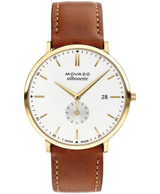 【送料無料】 モバド メンズ 腕時計 アクセサリー Men's Heritage Silhouette Swiss Quartz Cognac Genuine Leather Strap Watch 40mm Brown