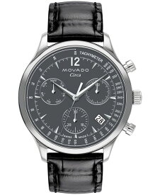 【送料無料】 モバド メンズ 腕時計 アクセサリー Men's Heritage Circa Swiss Quartz Chronograph Black Genuine Leather Strap Watch 43mm Black