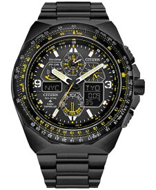 【送料無料】 シチズン メンズ 腕時計 アクセサリー Eco-Drive Men's Chronograph Promaster Air Skyhawk Black-Tone Stainless Steel Bracelet Watch 46mm Black