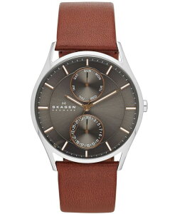 XJ[Q Y ANZT[ rv U[ Skagen Men's Holst Brown Leather Strap Watch 40mm SKW6086 No Color uE