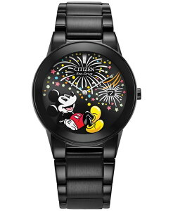 �V�`�Y�� �����Y �A�N�Z�T���[ �r���v T�V���c Citizen Eco-Drive Unisex Disney Mickey Mouse Black Stainless Steel Bracelet Watch 40mm Black �u���b�N