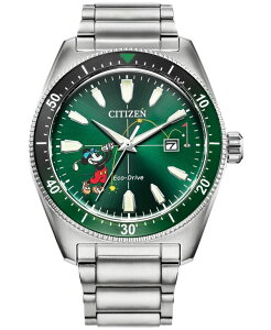 �V�`�Y�� �����Y �A�N�Z�T���[ �r���v T�V���c Citizen Eco-Drive Men's Disney Mickey Mouse Stainless Steel Bracelet Watch 43mm Silver-tone �V���o�[
