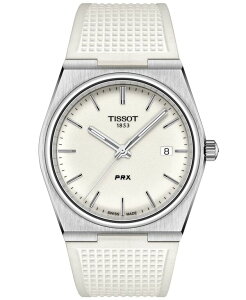 eB\bg Y ANZT[ rv Tissot Men's Swiss Automatic PRX White Rubber Strap Watch 40mm No Color zCg