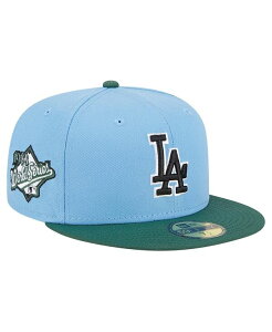 �j���[�G�� �����Y �A�N�Z�T���[ �X�q New Era Men's Sky Blue Cilantro Los Angeles Dodgers 1988 World Series 59FIFTY Fitted Hat Sky Blue Cilantro �u���[