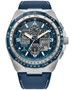 V`Y Y ANZT[ rv U[ Citizen Eco-Drive Men's Chronograph Promaster Skyhawk Blue Leather Strap Watch 46mm