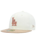 【送料無料】 ニューエラ メンズ 帽子 アクセサリー Men's Cream Los Angeles Dodgers Chrome Camel Rust Undervisor 59FIFTY Fitted Hat Cream