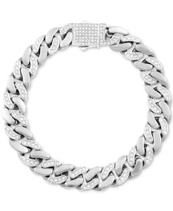V AC X~X Y ANZT[ uXbgEoOEANbg TVc LEGACY for MEN by Simone I. Smith Men's Crystal Curb Link Bracelet in Stainless Steel & Gold-Tone Ion-Plate Stainless Steel S[
