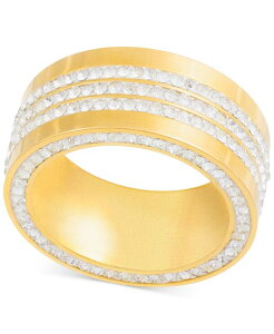 �V���� �A�C �X�~�X �����Y �A�N�Z�T���[ �����O T�V���c LEGACY for MEN by Simone I. Smith Men's Crystal Wide Band-Tone Ion-Plated Stainless Steel Gold-Tone �S�[���h