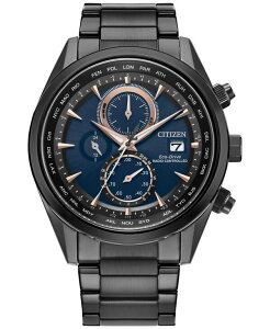 �V�`�Y�� �����Y �A�N�Z�T���[ �r���v T�V���c Citizen Eco-Drive Men's Chronograph Sport Luxury Radio Control Black-Tone Stainless Steel Bracelet Watch 43mm Black �u���b�N