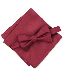 �A���t�@�j �����Y �A�N�Z�T���[ �l�N�^�C Alfani Men's Solid Textured Pre-Tied Bow Tie & Solid Textured Pocket Square Set Burgundy �o�[�K���f�B