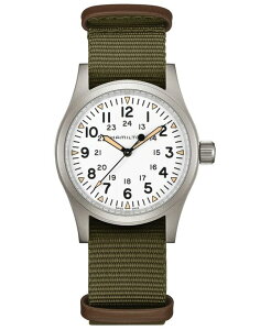 �n�~���g�� �����Y �A�N�Z�T���[ �r���v Hamilton Men's Swiss Mechanical Khaki Field Green Nato Strap Watch 38mm Green �O���[��