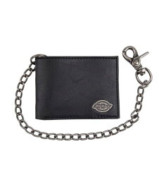 【送料無料】 ディッキーズ メンズ 財布 アクセサリー Security Leather Slimfold Men's Wallet with Chain Black