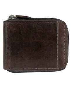 �}���V�[�j �����Y �A�N�Z�T���[ ���z Mancini Casablanca Collection Men's RFID Secure Center Zippered Wallet with Removable Passcase Brown �u���E��