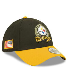 【送料無料】 ニューエラ メンズ 帽子 アクセサリー Men's Black Yellow Pittsburgh Steelers 2022 Salute To Service 39THIRTY Flex Hat Black Yellow