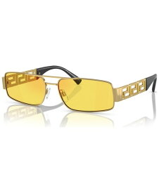 【送料無料】 ヴェルサーチ メンズ サングラス・アイウェア アクセサリー Men's Sunglasses VE2257 Yellow Mirror/Gold