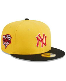 【送料無料】 ニューエラ メンズ 帽子 アクセサリー Men's Yellow Black New York Yankees Grilled 59FIFTY Fitted Hat Yellow Black