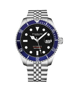 XgD[O Y ANZT[ rv TVc Stuhrling Men's Automatic Dive Watch Stainless Steel Case Jubilee bracelet 20 ATM Water Resistant Seiko NH35 Movement Blue u[